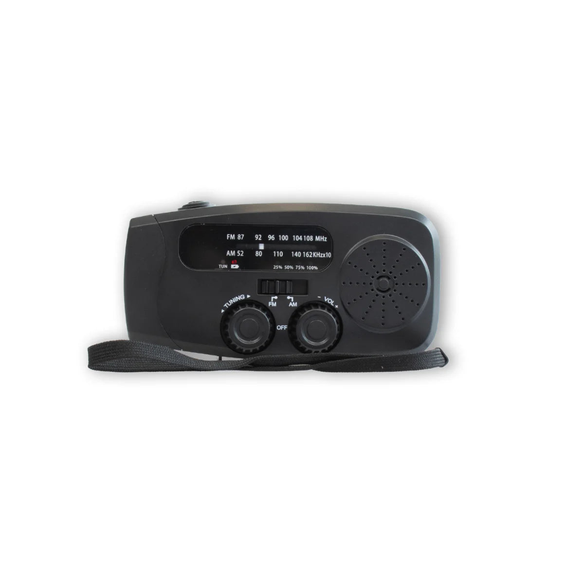 Prepoos emergency radio with crank + 3.5mm headphone output (black)
