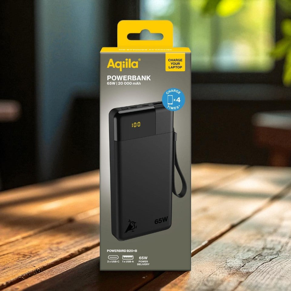 Aqiila Powerbird B20+ PowerBank 65W Black 20.000 mAh