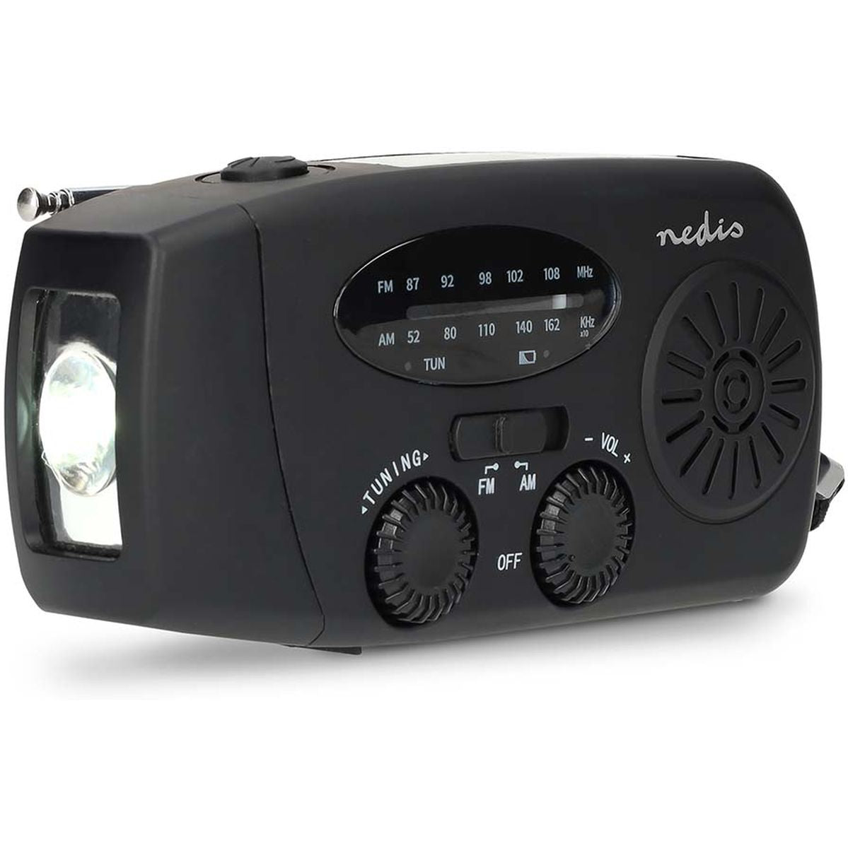 Nedis Emergency Radio AM/FM with Powerbank (black)