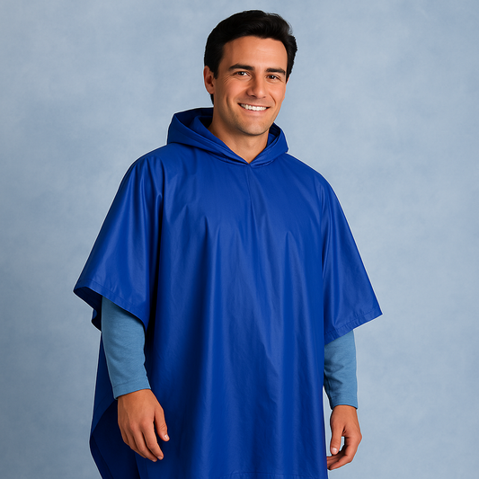 Poncho lichtgewicht (blauw)