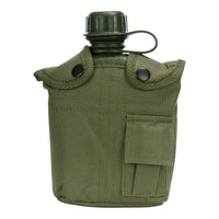 Plastic veldfles met beschermhoes (groen)