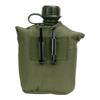 Plastic veldfles met beschermhoes (groen)