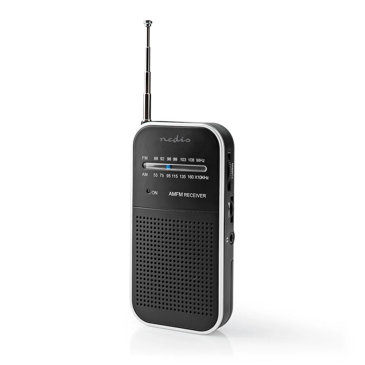 Nedis portable AM/FM radio 1.5W / black