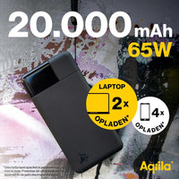 Aqiila Powerbird B20+ PowerBank 65W Black 20.000 mAh