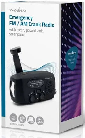Nedis Emergency Radio AM/FM with Powerbank (black)