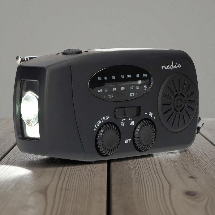 Nedis Emergency Radio AM/FM with Powerbank (black)