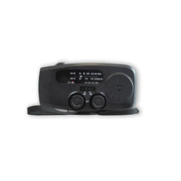 Prepoos emergency radio with crank + 3.5mm headphone output (black)