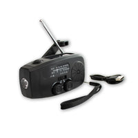 Prepoos emergency radio with crank + 3.5mm headphone output (black)