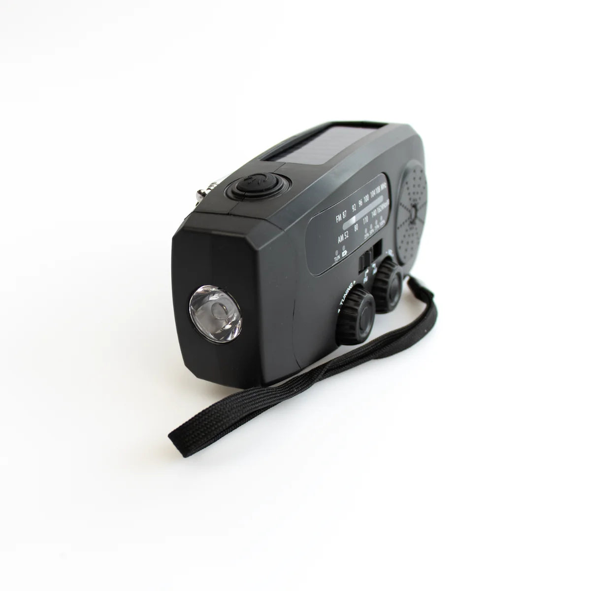 Prepoos emergency radio with crank + 3.5mm headphone output (black)