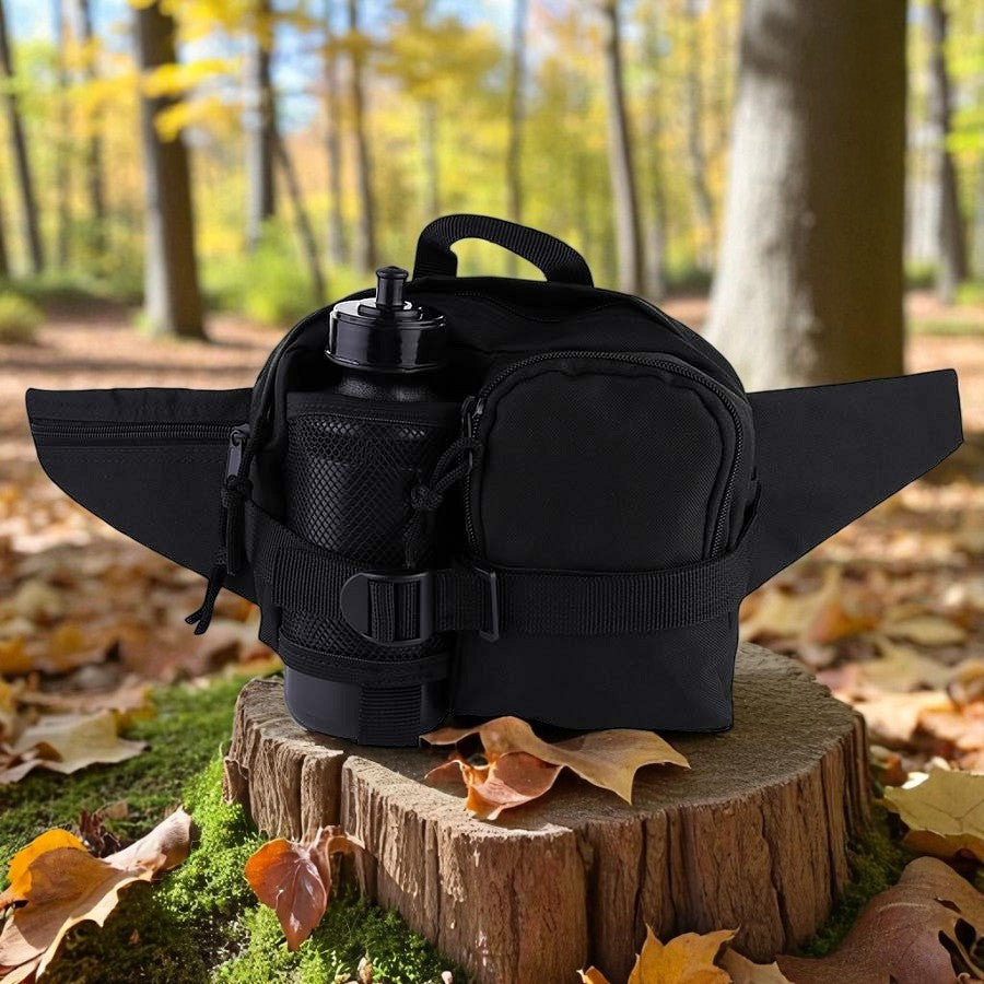 Heuptas met veldfles Zwart